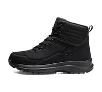 JiuQing Men's Hiking Boots Backpacking Trekking Trail Outdoor Sneakers Lace-Up Lightweight,Black,9 UK
