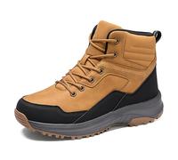 JiuQing Men's Hiking Boots Backpacking Trekking Trail Outdoor Sneakers Lace-Up Lightweight,Brown,8.5 UK