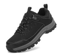 JiuQing Men's Low Rise Trekking and Hiking Shoes Outdoor Camping Trail Casual Shoes,Black,7 UK