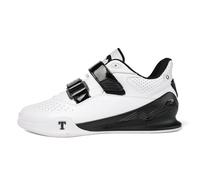 JiuQing Men's Professional Weightlifting Squat Shoes Indoor Cross Training Shoes for Gym Deadlift,White,9.5 UK