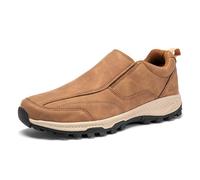 JiuQing Men's Slip-On Hiking Shoes Low Rise Trail Running Camping Sneakers Lightweight Outdoor,Yellow,6.5 UK