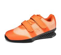 JiuQing Men's Squat Shoes Weightlifting Cross Training Shoes Non-Slip for Indoor Fitness Deadlift,Orange,9.5 UK