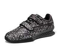 JiuQing Men's Squat Weightlifting Shoes Anti-Slip Indoor Gym Training Shoes for Deadlift,Black,9 UK