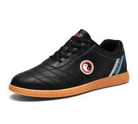 JiuQing Tai Chi Shoes Men Women Barefoot Martial Arts Sneakers Leather Lightweight for Taekwondo Kung Fu,Black,9 UK