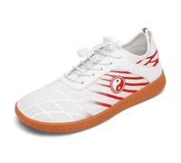 JiuQing Tai Chi Shoes Men Women Barefoot Martial Arts Sneakers Slip-On Mesh Anti-Slip for Fitness Training,Red,5 UK