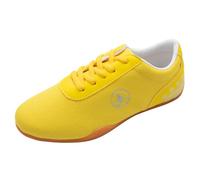 JiuQing Tai Chi Shoes Men Women Kids Martial Arts Kung Fu Shoes Barefoot Canvas for Taekwondo Walking,Brown,1 UK