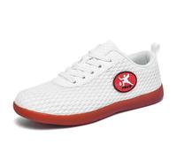JiuQing Tai Chi Shoes Men Women Mesh Martial Arts Cross Training Shoes Non-Slip Lightweight for Fitness,White,7 UK
