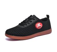 JiuQing Tai Chi Shoes Men Women Mesh Martial Arts Cross Training Shoes Non-Slip Lightweight for Fitness,Black,3.5 UK