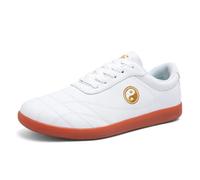 JiuQing Tai Chi Shoes Men Women Professional Martial Arts Sneakers Flat Anti-Slip Indoor Outdoor Cross Training Shoes,White,6.5 UK