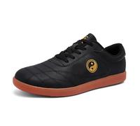 JiuQing Tai Chi Shoes Men Women Professional Martial Arts Sneakers Flat Anti-Slip Indoor Outdoor Cross Training Shoes,Black,6.5 UK