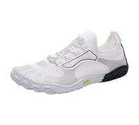 JiuQing Water Shoes Mens Womens Aqua Surf Barefoot Shoes Soft Bottom Elastic Adjustable Quick Dry for Beach Swim Diving Fishing Yoga Fitness,White,5 UK