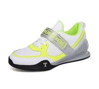 JiuQing Weightlifting Shoes Men Women Indoor Gym Sneakers Flat Non-Slip Professional Deadlift Squat Sports Shoes,Green,7 UK