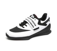 JiuQing Weightlifting Shoes Men Women Squat Shoes Breathable Non-Slip for Deadlift Cross-Training,White,4 UK