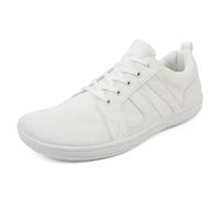 JiuQing Wide Barefoot Shoes Men Women Running Walking Sneakers Zero Drop Lightweight for Indoor Outdoor,White,3.5 UK