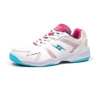 JiuQing Women's Badminton Shoes Tennis Pickleball Squash Shoes Lightweight Non-Slip for All Court Sneakers,Pink,7 UK