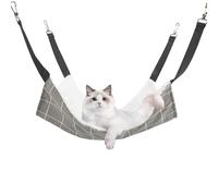 JiuRuLia Cat Hammock Bed - Soft Plush Hanging Bed with Metal Clips for Small Pets