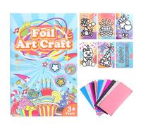 Jiusely Craft Foil Art 80PCS Foil Craft Book Art Set, DIY Creative Birthday Gifts Activity Kits Travel Toys Easy to Carry