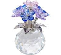 Jiusely Crystal Forget Me Not Flowers Gifts for Women - Glass Flowers Ornaments Gifts for Her - Blue Glass Decor for Wife, Girlfriend - Home, Office & Tabletop Decor