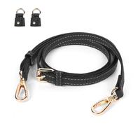Jiusely Handbag Strap Crossbody - Black Leather Adjustable Replacement for Mini Bags, Longchamp, and Women's Handbags