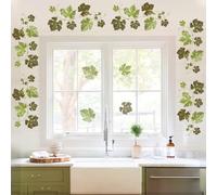 Jiusely Ivy Wall Stickers 8pcs, Green Vine Leaves Wall Decals, Bedroom Living Room Sofa TV Background Wall Decor, Green Leaves Wall Stickers for Kitchen Decoration, MANYA7758