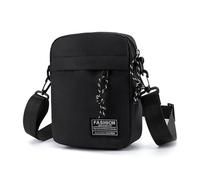 Jiusely Shoulder Bag for Men, Canvas Crossbody Bag Casual Chest Sling Messenger Bag with Zipper and Adjustable Strap, Water Resistant Bum Bags for Runner Hiking Travelling Outdoor Daily Use