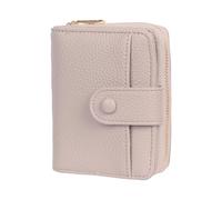 Jiusely Small Purses for Women, Soft Leather Wallets Compact Card Holder, Foldable Short Wallet with Zipper ID Window Pocket Coin Credit Card Purses (Pink Purple)