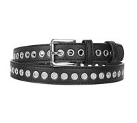 Jiusely Women Grommet Belt PU Leather Hole Eyelet Skinny Waist Hollow Belts for Jeans Pants