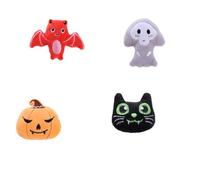 JIUSILIFE 4pcs Halloween Catnip Toy Indoor Pumpkin Ghost Shaped Cat Toy Plush Interactive Chew Bite Toys Creative Self-Entertainment Supplies for Kittens and Cats