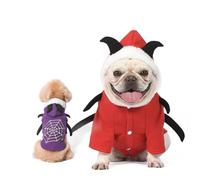 JIUSILIFE Dog Halloween Costumes with Black Devil and Spiderweb Dog Hoodie Funny Spider Pet Apparel Carnival Cosplay Dog Clothes Cute Washable Pets Outfits for Small and Medium Dogs,Cat,Pet,Red,S