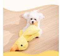 JIUSILIFE Dog Toy That Makes Noise, squeaks,for Indoor Play, Cute Duck Plush Dogs Chew Toy,Durable Fabric Dog Toy for Small, Medium, Supports Active Biting and Play,Yellow,Large