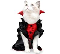 JIUSILIFE Halloween Pet Costumes Cats Puppy Vampire Costume Cloak Vampire Duke Holiday Cosplay Party Apparel Dressing Up Funny Clothes for Small Medium Cats Kitten Dog Dress Up Accessories Dress