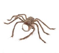 JiuSiLIFE Halloween Spider Costume for Dog Cat, Cosplay Apparel Spider for Party Decor Supply Adjustable Magic Tape Harness with Giant Furry Legs,Brown,L