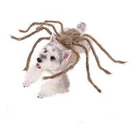 JiuSiLIFE Halloween Spider Costume for Dog Cat,Spider Cosplay Apparel for Party Decor Adjustable Magic Tape Harness with Giant Furry Legs,Brown,M