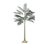JIUSILIFE Lighted Palm Trees, Outside/Indoor Artificial Palm Tree Lights, Tropical Warm Light Faux Plant Tree lamp for Patio Yard Pool Porch Deck Tropical Party,1.5