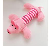 JIUSILIFE Pet Dog Cat Plush Mini Chew Doll Squeaky Stitched Chewable Stress Relief for Small, Medium Dogs for Daily Interaction, Companion Training,Pink