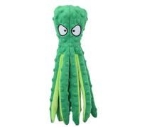 JIUSILIFE Squeaky Pet Toy, Octopus Plush Stuffless Crinkle Toys, Durable Interactive Chew Toys for Small, Medium and Large Dogs, Pet Self-Entertainment Toys,Green