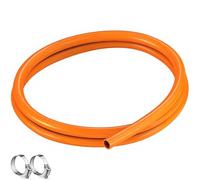 Jiusion 2 Metres British Standard Gas Pipe Set - 8mm Inside Diameter PVC LPG Hose + 2 Installation Clips, Durable & Leakproof