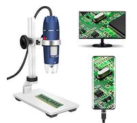 Jiusion HD 2MP USB Digital Microscope 40-1000X Portable Magnification Endoscope Camera with 8 LEDs Aluminum Alloy Stable Stand for OTG Android Mac Windows 7 8 10 11 Linux