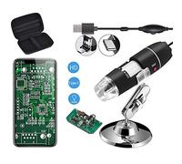 Jiusion Original 40-1000X USB Digital Microscope with Portable Carrying Case, Magnification Stereo Endoscope Camera 8 LEDs Metal Base for Micro USB Type C Android, Windows Mac Linux Chrome