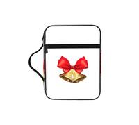 JIUTY 1 Christmas Bells Printed Bible Tote Bag with Sturdy Handle Protective Carrying Case for Church Worship & Pilgrimage