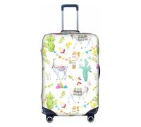 JIUTY Alpaca Llama Cactus Flag Mountain Printing Large Suitcase Cover, Stretchable Suitcase Cover with Double-Sided Print, Keeps Luggage Closed