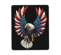JIUTY American Eagle Flag Mouse Pad With Stitched Edge Non-Slip Rubber Base Washable Mouse Pads For Computers Laptop