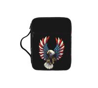 JIUTY American Eagle Flag Printed Bible Tote Bag with Sturdy Handle Protective Carrying Case for Church Worship & Pilgrimage
