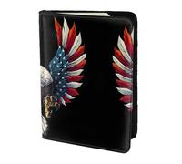JIUTY American Eagle Flag Printing Passport Holder for Women Men,Cowhide Passport Travel Wallet, Travel Document Cover Accessories