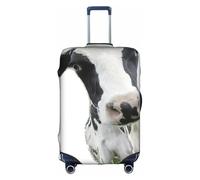 JIUTY Animal Funny Cow Head Black White Printing Large Suitcase Cover, Stretchable Suitcase Cover with Double-Sided Print, Keeps Luggage Closed