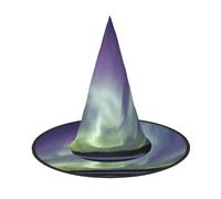 JIUTY Aurora Printing 2 Piece Cosplay Witch Cap Halloween Parties Hat, Witch Costume Accessory For Halloween Party