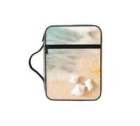 JIUTY Beach Shell Starfish Printed Bible Tote Bag with Sturdy Handle Protective Carrying Case for Church Worship & Pilgrimage
