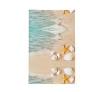 JIUTY Beach Shell Starfish Printing Waffle Kitchen Towels,Soft Absorbent Waffle Design Dish Towels, 16x26 Inches,Multi-Purpose