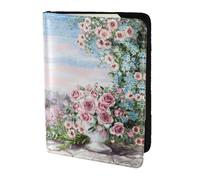 JIUTY Beautiful Eiffel Tower Paris Printing Passport Holder for Women Men,Cowhide Passport Travel Wallet, Travel Document Cover Accessories