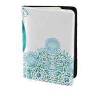 JIUTY Beautiful Peacock and Floral Printing Passport Holder for Women Men,Cowhide Passport Travel Wallet, Travel Document Cover Accessories